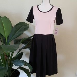 Lularoe Amelia Pink Colorblock Pocket Dress NWT